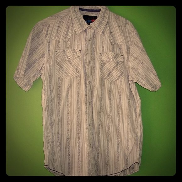 Blue Sol Men's Large Button down Shortsleeve Shirt - Picture 2 of 7